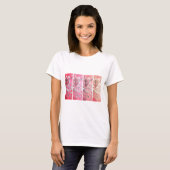 Van Gogh Amandelbloesems Donkerroze perzikgradiënt T-shirt (Voorkant volledig)