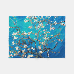 Van Gogh Amandelbloesems heldere turkoois Fleece Deken