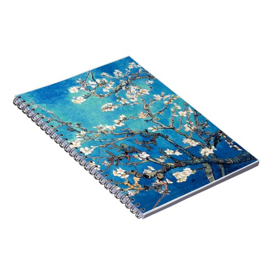 Van Gogh Amandelbloesems heldere turkoois Notitieboek (Rechterzijde)