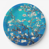Van Gogh Amandelbloesems heldere turkoois Papieren Bordje (Voorkant)
