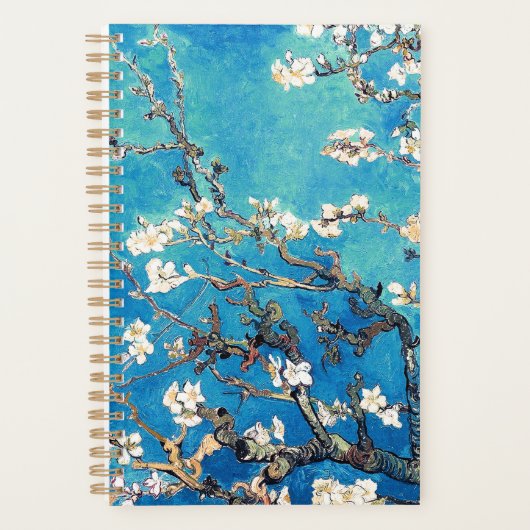 Van Gogh Amandelbloesems heldere turkoois Planner (Voorkant)