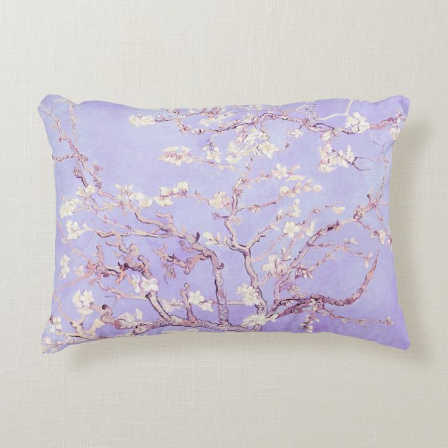 Van Gogh Amandelbloesems Lavendel Accent Kussen (Voorkant)