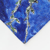 Van Gogh Amandelbloesems Levendig Blauw Fleece Deken (Hoek)