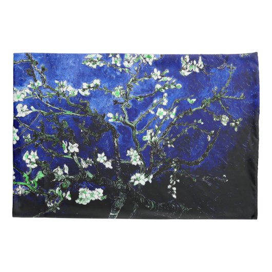 Van Gogh Amandelbloesems Levendig Blauw Kussensloop (Achterkant)