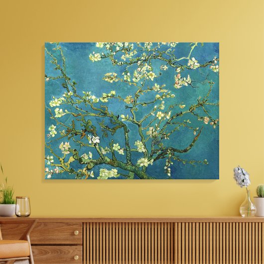 Van Gogh amandelbloesems op doek Canvas Afdruk (Insitu (Woonkamer))