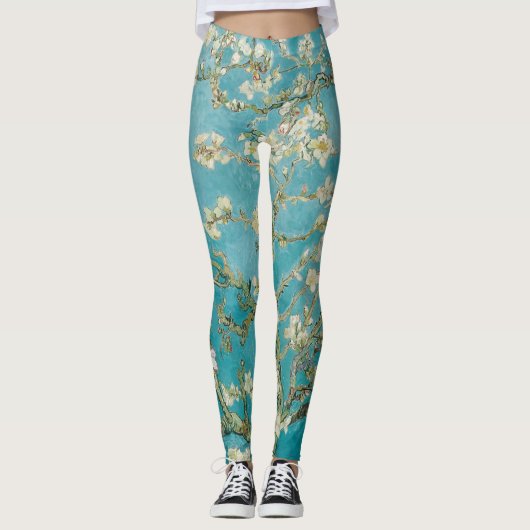 Van Gogh Amandelbloesems/Paarse/St. Remy Leggings (Voorkant)