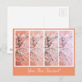 Van Gogh Amandelbloesems Peach Pink Uitnodiging Briefkaart (Voorkant / Achterkant)