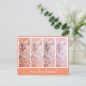 Van Gogh Amandelbloesems Peach Pink Uitnodiging Briefkaart (Staand voorkant)