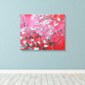 Van Gogh Amandelbloesems Rood blauw Canvas Afdruk (Insitu (Houten vloer))