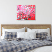 Van Gogh Amandelbloesems Rood blauw Canvas Afdruk (Insitu (Slaapkamer))