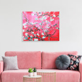 Van Gogh Amandelbloesems Rood blauw Canvas Afdruk (Insitu (Woonkamer))