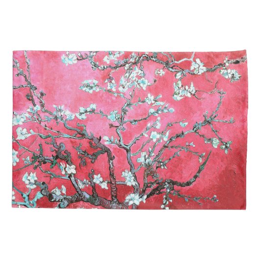 Van Gogh Amandelbloesems rood blauw Kussensloop (Achterkant)