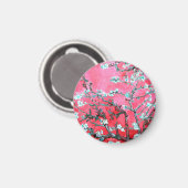 Van Gogh Amandelbloesems Rood blauw Magneet (Voorkant / Achterkant)