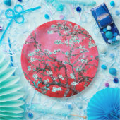 Van Gogh Amandelbloesems Rood blauw Papieren Bordje (Feest)