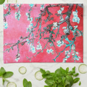 Van Gogh Amandelbloesems: Rood & Blauw Theedoek (Gevouwen)