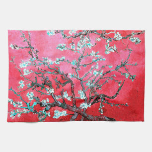 Van Gogh Amandelbloesems: Rood & Blauw Theedoek