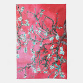 Van Gogh Amandelbloesems: Rood & Blauw Theedoek (Verticaal)