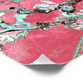 Van Gogh Amandelbloesems roze blauw Perfect Poster (Hoek)