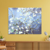 Van Gogh Amandelbloesems Staal Blauw Canvas Afdruk (Insitu (Woonkamer))