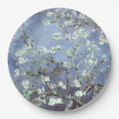 Van Gogh Amandelbloesems Staal Blauw Papieren Bordje (Voorkant)