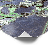 Van Gogh Amandelbloesems Staal Blauw Perfect Poster (Hoek)