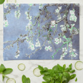 Van Gogh Amandelbloesems Staal Blauw Theedoek (Gevouwen)