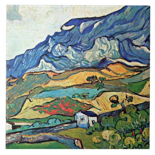 Van Gogh art - Les Alpilles Mountain Landscape Tegeltje (Voorkant)