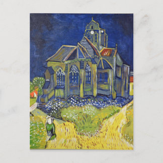 Van Gogh art reproductie, De kerk bij Auvers Briefkaart