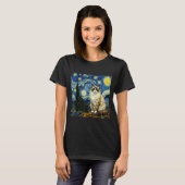 Van Gogh Art Starry Night - Funny Ragdoll Cat Arti T-shirt (Voorkant volledig)