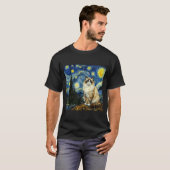 Van Gogh Art Starry Night - Funny Ragdoll Cat Arti T-shirt (Voorkant volledig)