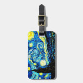 Van Gogh art, Sterrennacht, beroemd schilderij Bagagelabel (Voorkant verticaal)