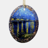 Van Gogh art, Sterrennacht over de Rijn, Keramisch Ornament (Rechts)