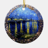 Van Gogh art, Sterrennacht over de Rijn, Keramisch Ornament (Voorkant)