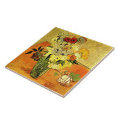 Van Gogh artwork, Japanese Vase with Roses, Tegeltje (Zijkant)