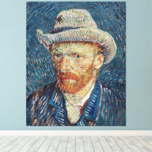 Van Gogh Auto-portret Canvas Afdruk (Insitu (Houten vloer))
