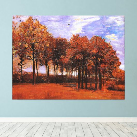 Van Gogh - Autumn Landscape, Canvas Afdruk (Insitu (Houten vloer))