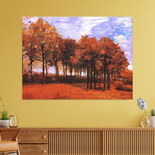 Van Gogh - Autumn Landscape, Canvas Afdruk (Insitu (Woonkamer))