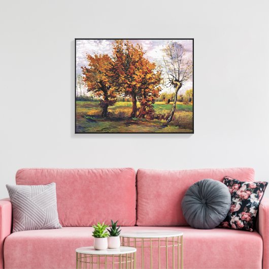 Van Gogh - Autumn landschap met vier bomen Canvas Afdruk (Insitu (Woonkamer))