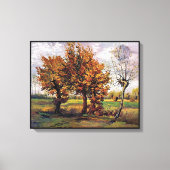 Van Gogh - Autumn landschap met vier bomen Canvas Afdruk (Voorkant)