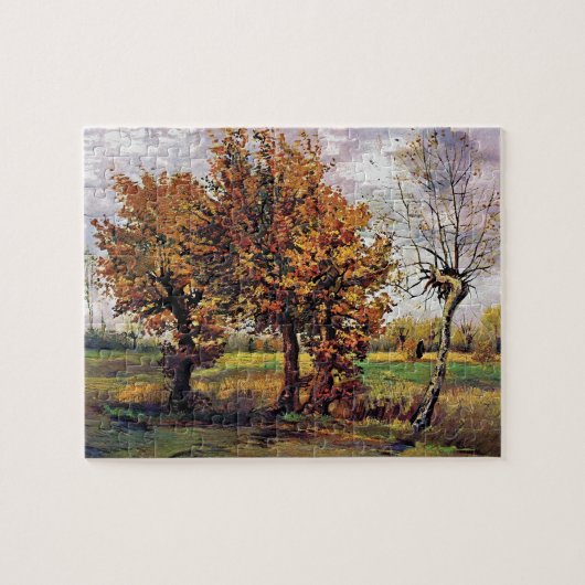Van Gogh - Autumn landschap met vier bomen Legpuzzel (Horizontaal)