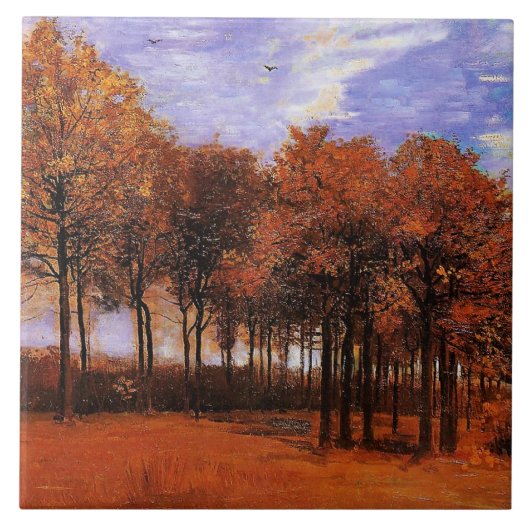 Van Gogh - Autumn Landschap Tegeltje (Voorkant)