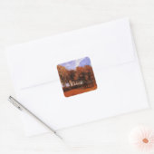 Van Gogh - Autumn Landschap Vierkante Sticker (Envelop)