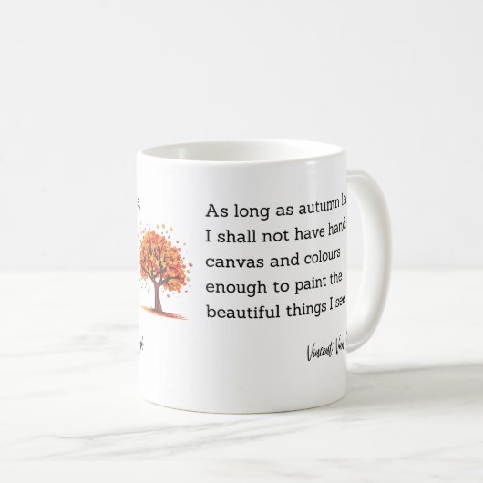 Van Gogh Autumn Quote Decor For Home Koffiemok (Voorkant rechts)