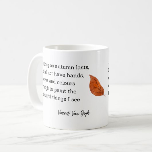 Van Gogh Autumn Quote Decor For Home Koffiemok (Voorkant links)