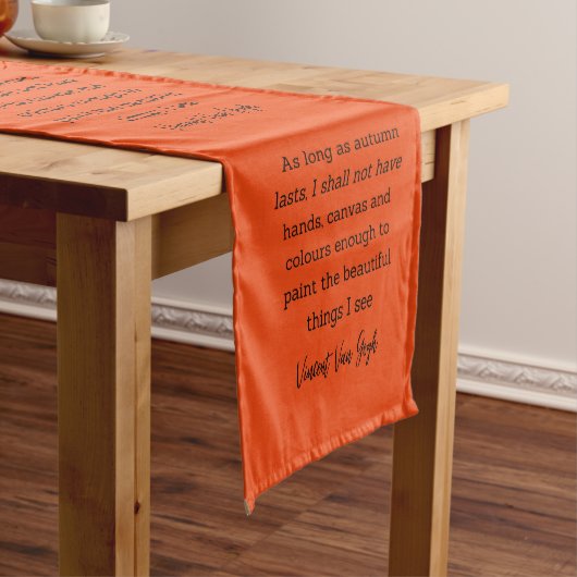 Van Gogh Autumn Quote Decor For Home Korte Tafelloper (Voorbeeld)