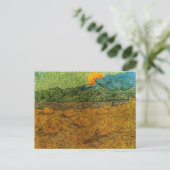 Van Gogh - Avondlandschap met opkomende maan Briefkaart (Staand voorkant)
