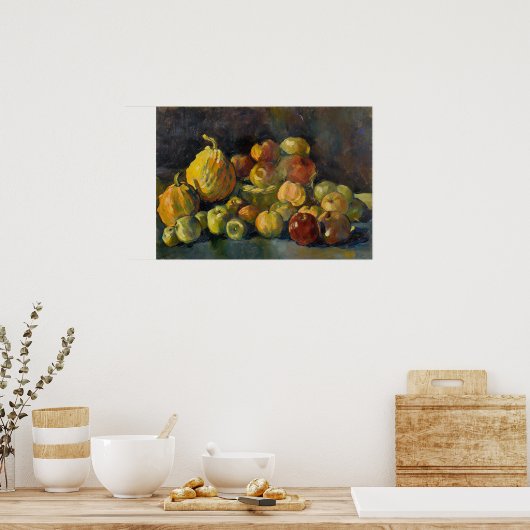 Van Gogh Basket of Apples and Two Pumpkins Poster (Keuken)