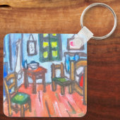 Van Gogh Bedroom mini  Sleutelhanger (Achterkant)