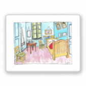 Van Gogh Bedroom tribute painting by me. Sticker (Voorkant)