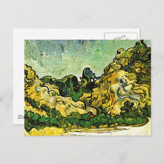 Van Gogh - Berglandschap bij Saint-Remy Briefkaart (Voorkant / Achterkant)